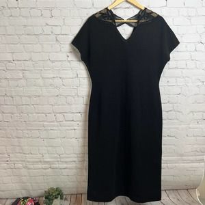 Albert Nipon Knitwear Made in Italy Classic Silloette Black dress Vintage 10